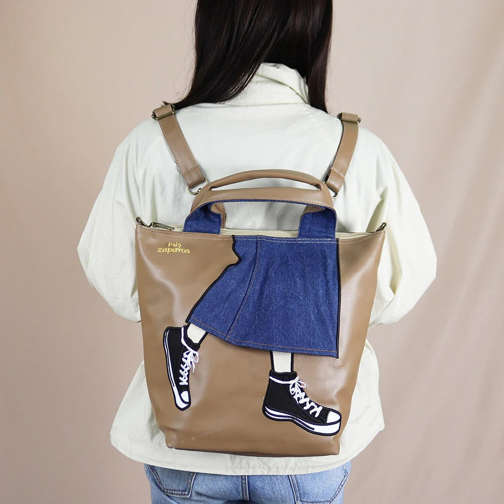 Mis Zapatos 3-way backpack and shoulder bag Mis Zapatos 3way Backpack Shoulder Handbag Tote Bag (Pink  main image 3