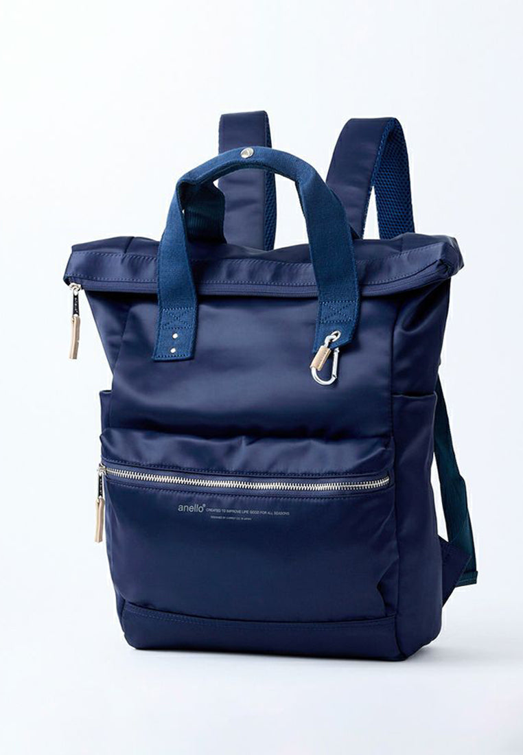 anello nylon backpack mini high density Mokucho poly cap S AT-B2264 NV Navy Made of a light rigid polycanvas which is perfectly suitable for everyday use Backpack Carrot Co Anello Canvas